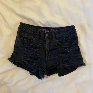AMERICAN EAGLE Black Festival Denim Shorts